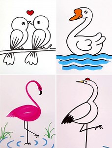 Cute Bird Drawings for Kids | Kidpid