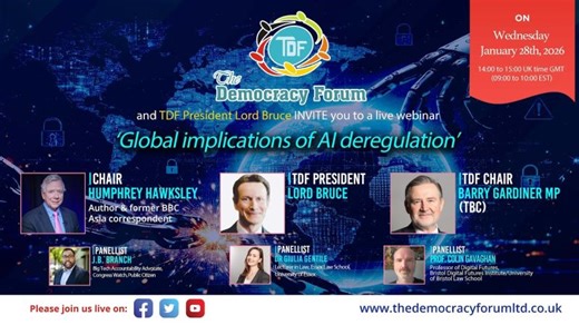 Live Webinar - ‘Global implications of AI deregulation’ | Humphrey Hawksley