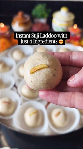 4 Ingredients Suji Laddoo | Instant Rava Ladoo in 15 Minutes | Quick Festive Sweet