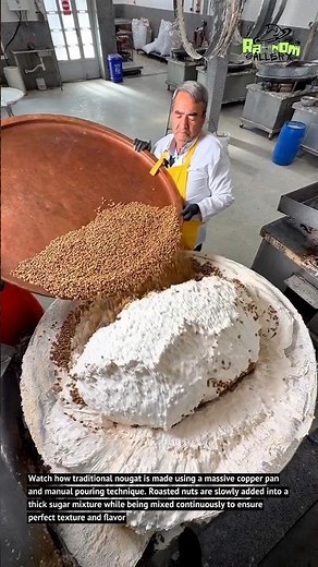 Traditional Giant Nougat Mixing Process | Satisfying Candy Making #Shorts