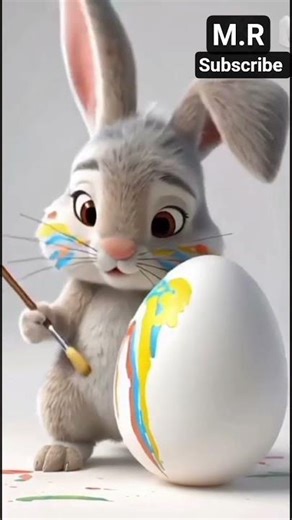 🐰🎨 Funny Rabbit Paints Its Own Face | Cute 3D Cartoon