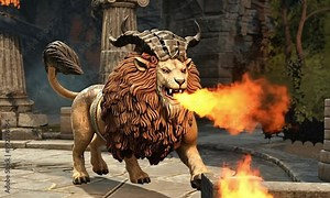 Chimera (Greek mythology) A monster with the body of a lion, was known for its destructive powers and fierce nature. Stock Video