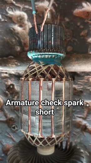Armature check spark short #Armature #check #spark #short #commutator #winding #circuit #220volt