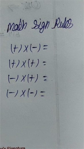 minus plus Kya hota hai ! Maths sign Rules ! signRule in maths ! minus plus