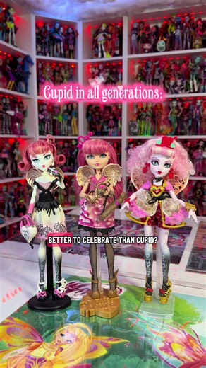 Which Cupid comes to mind first when you think of her?💘 #MonsterHigh #MonsterHighDolls #EverAfterHigh #MonsterHighCupid #Dolls @perfectdollslife @Monster High