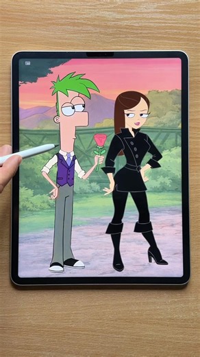 Ferb glow up for vanessa #ferb #phineasandferb #cartoontransformation #art #shortsart
