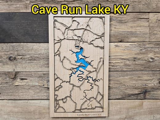 Cave Run Lake Kentucky Layered Lake Map SVG Laser Cutting File (digital Download) - Etsy Canada