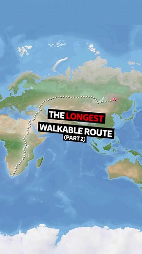 The longest walkable route - part 2 #map #maps #journey #travel #geography #history