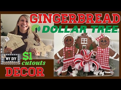 Gingerbread Decorations | Dollar Tree Gingerbread man wood plaque DIY | $1 CUTOUTS!