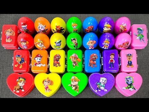Searching Paw Patrol Slime ASMR 🐾 Chase, Marshall, Skye in Eggs & Mini Suitcases | Clay Slime
