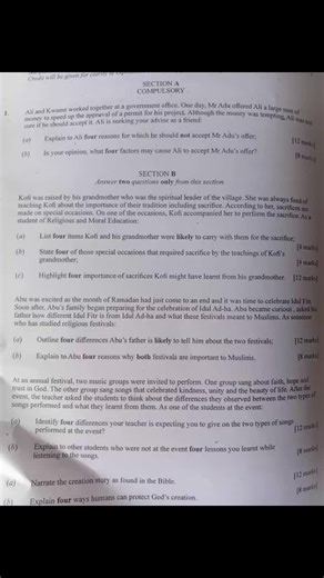 RME Actual Papers for BECE Mathematics