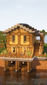 Lakeside House in Minecraft🏠#minecraft #minecraftbuilding #minecrafttutorial | Gorillo