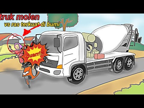 Truk oleng parah !! Akibat nangtuk truk tailand senggol ras terkuat di bumi' animasi truk beneran