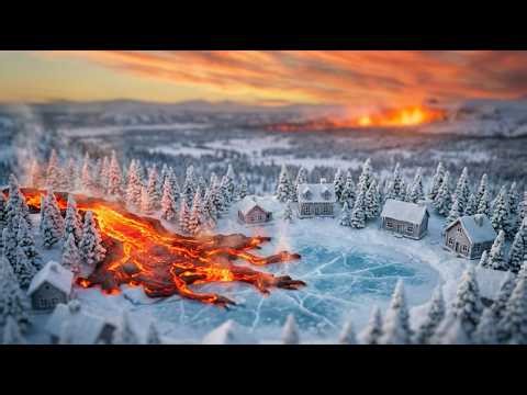 Lava vs Ice! 🌋❄️ Volcano Destroys Frozen Winter Village | Miniature Diorama ASMR