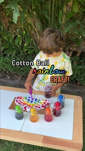 80K views · 1.4K reactions | Making a cotton ball rainbow is such a fun and colorful craft!  You can use a regular watercolor palette, but my kids enjoyed using liquid watercolors with droppers! Save this idea so you remember to do it too, and check back daily for more fun ideas for kids! -#kidsactivities #kidscrafts #stpatricksdayactivities #craftingwithkids #kidsactivity | 7 Days of Play | Facebook