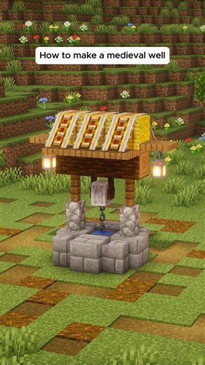 MEDIEVAL WELL IN MINECRAFT! #shaders #minecraft #shorts