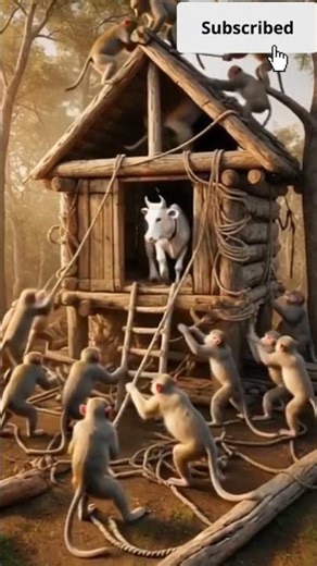 🐒 Monkeys vs Cow?! The Most Unexpected Jungle Scene Ever 😱🌿