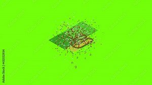 Karting track icon animation cartoon object on green screen background