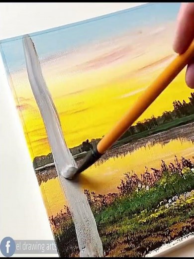 Wonderful Sunset Acrylic Painting Tutorial | Step-by-Step Acrylic Painting for Beginners