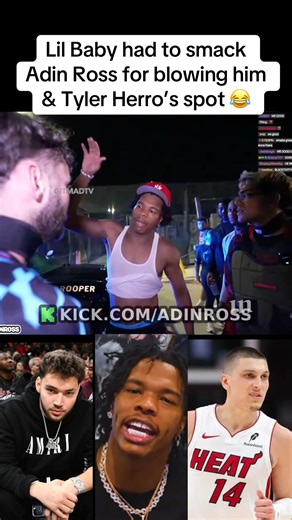 Lil Baby had to smack Adin Ross for blowing him & Tyler Herro’s spot 😂 #adinross #lilbaby #shorts