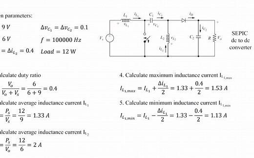 计算和设计SEPIC变换器How to Calculate and Design SEPIC Converter using MATLAB Simulink