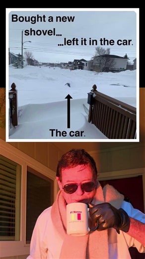 Left my shovel in the car 🤣 #snow #weather #comedy #wtf #funny #snowstorm #fail #gramps #relatable