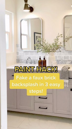 How to Create a DIY Faux Brick Backsplash with Paint!