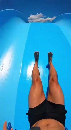 water slide into pool full of giant fish #funny #memes