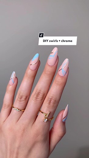 DIY Swirls Chrome Nails Tutorial