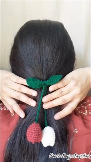 Viral tulip hairtie🌷| Cute crochet tulip hairtie| crochet hair rubber| #crochet #viral #shorts