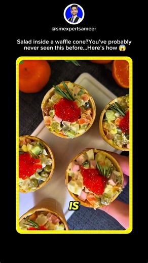 You Won’t Believe This Food Business Idea 😳 Salad Inside a Waffle Cone #shorts