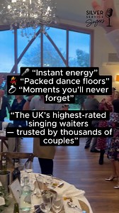 Elevate Your Wedding Experience! 🥂 Music, energy, and a touch of surprise—our singing waiters create the ultimate wedding entertainment! Make memories that last a lifetime with Silver Service Singers. 🎶💖 Click the link below for a free quote! | Silver Service Singers - Singing Waiters