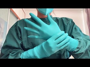 ASMR｜🤗🤗Green masks and green surgical gloves🧤🧤#latex #asmr #surgicalgloves #nurse #medicalasmr 