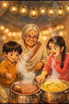 Ghibli Style North Indian Wedding Feast | Cozy Winter Family Function ASMR