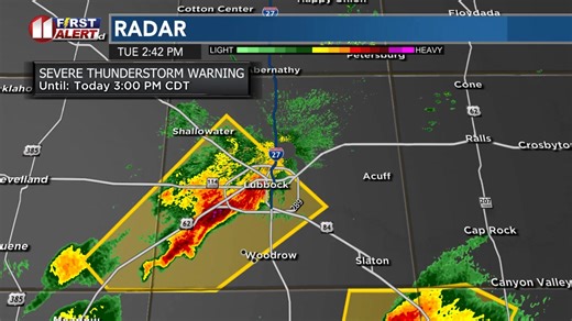 Severe thunderstorm warning continues for Lubbock, with numerous reports of small hail and now some larger than 1" hail over SW Lubbock. | KCBD NewsChannel 11