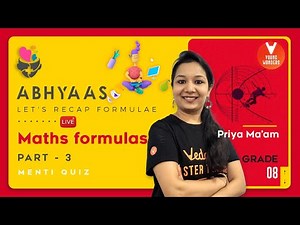 Maths Formulas - L3 | Class 8 Maths | NCERT | Question And Answers | Abhyaas | Priya Ma'am