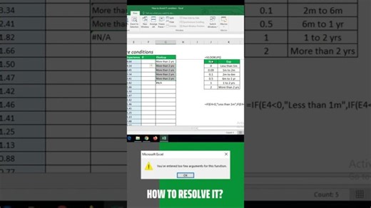 Fixing 'Too Many Arguments' Error in Excel IF Condition - Quick Guide #analytics #excel #fix #how | Ameer Basha