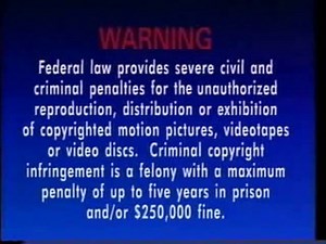 FBI Warning/Time Life Video/Connecticut Public Television (Custom)