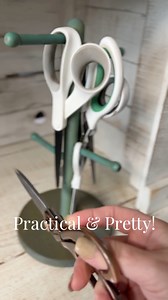🤭✂️☕️ I get really giddy over unique & stylish organizing ideas!! You see these mug stands all the time in thrift stores & they are so PERFECT for storing your best scissors! (Confession….I have many more pairs of scissors than these favorites shown 😂)#craftsupplies #thriftedstyle #vintagestyle #diyblogger #thriftedhome | Hammons Nest