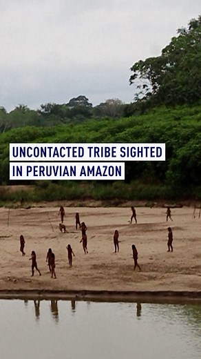 Members of the Mashco Piro Indigenous community, a reclusive tribe and one of the world's most withdrawn, have been filmed on the banks of the Las Piedras river in Peru. | CGTNEurope