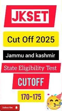 JKSET CutOff😱 2025/#jkset #cutoff #2025#jkssb #exampreparation #kashmir ‪@JkssbOfficial786‬