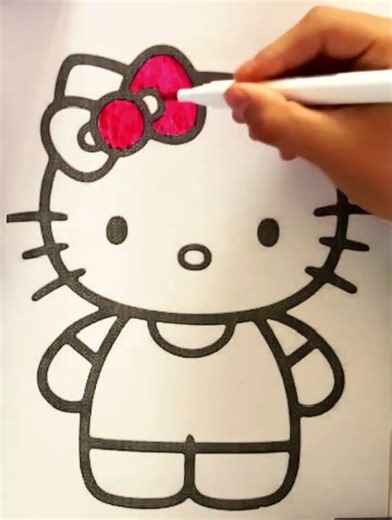 Hello Kitty Coloring Page #coloring #coloringforkids #coloringpages #kidsart #markers #coloringtime