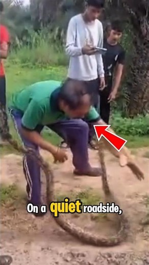 Python Bites Man in Shocking Street Encounter! #shrots #shrot