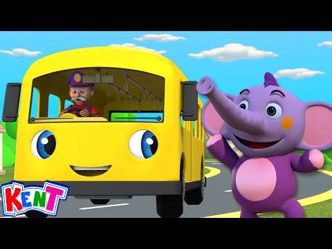 Wheels On The Yellow Bus 🚌| Nursery Rhymes | Kent The Elephant
