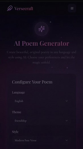 Create Perfect Poems with Versecraft Effortlessly