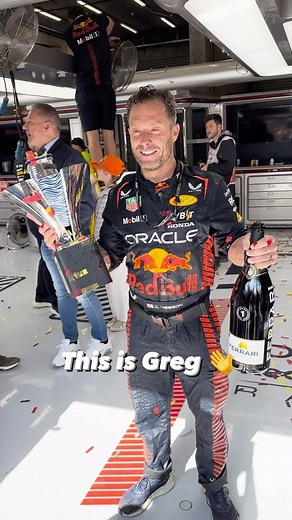 1.1M views · 6.5K reactions | Come on UP to the podium, Greg  Our garage technician felt the FULL WAVE of Max and Checo’s celebrations  #F1 #RedBullRacing #BelgianGP | Oracle Red Bull Racing | Facebook