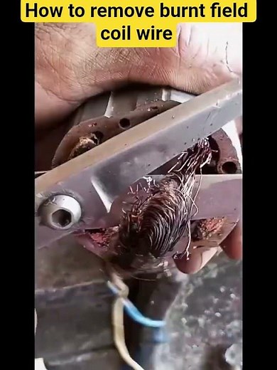 How to remove burnt field coil wire #remove #burnt #field #coil #wire #armature #copper #repair