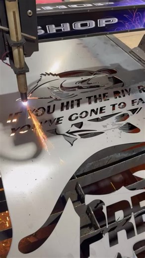 🐟🎣 Watch as I plasma cut this epic 'Gone Fishing' sign with a river fish design! Perfect for any fishing enthusiast. 🔥 Sparks flying with every cut! ⚡️ Check out the full project - Shop link in bio! #PlasmaCutting #GoneFishing #RiverFish #DIY #Crafts #FishingLife #MetalArt #ArtisticCreations #LinkInBio