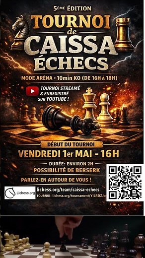 5th Tournament Caissa Echecs Lichess #chess #échecs #lichess