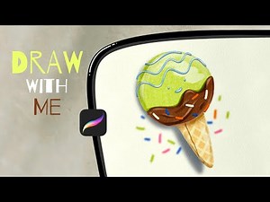 draw with me | Cone Macaroon using procreate brushes 🎨